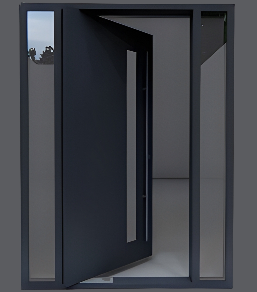 Modern steel pivot door design